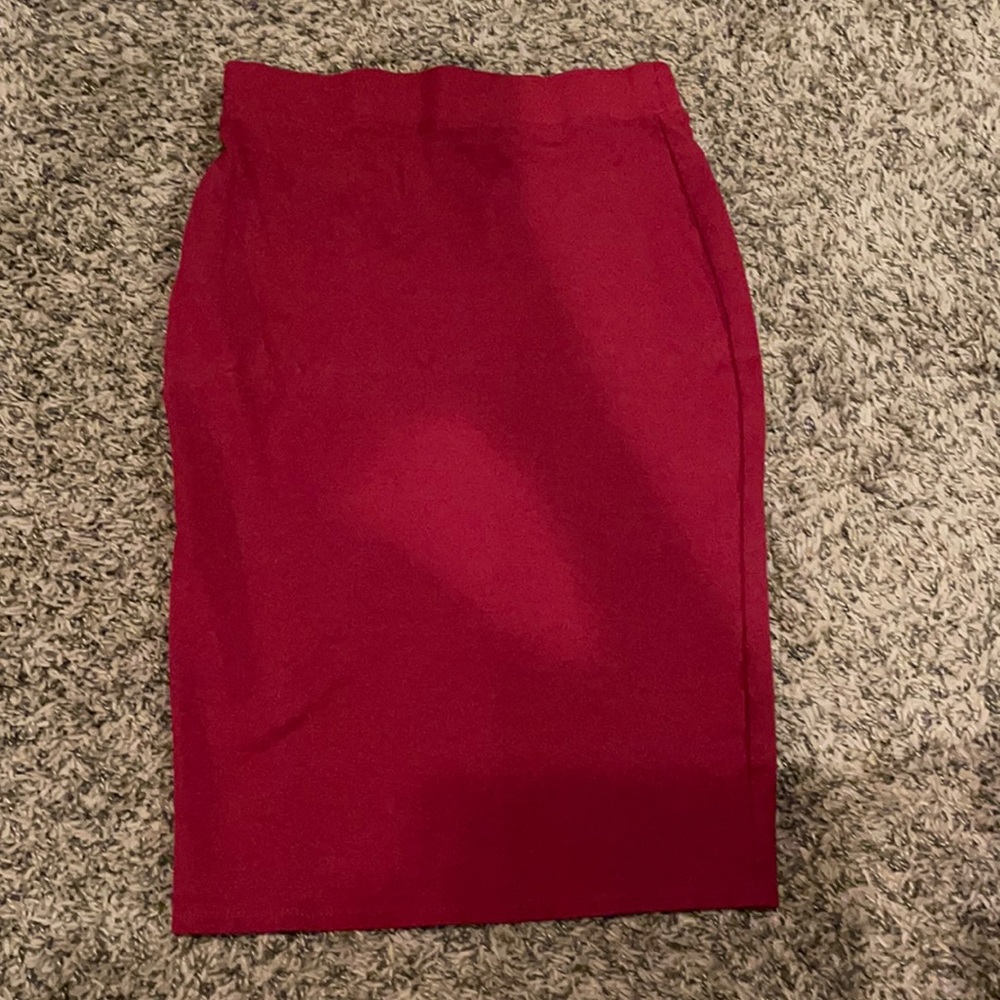 Red pencil skirt